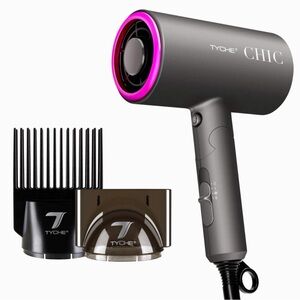 Tyche Chic Gray Hair Dryer with Pink Trim